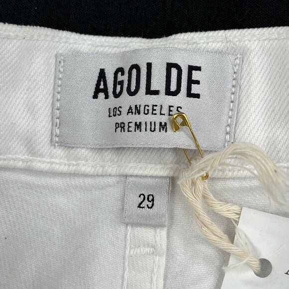 Agolde Riley‎ High Rise Straight Crop STRETCH Women's 29 in Sour Cream White - Picture 6 of 9